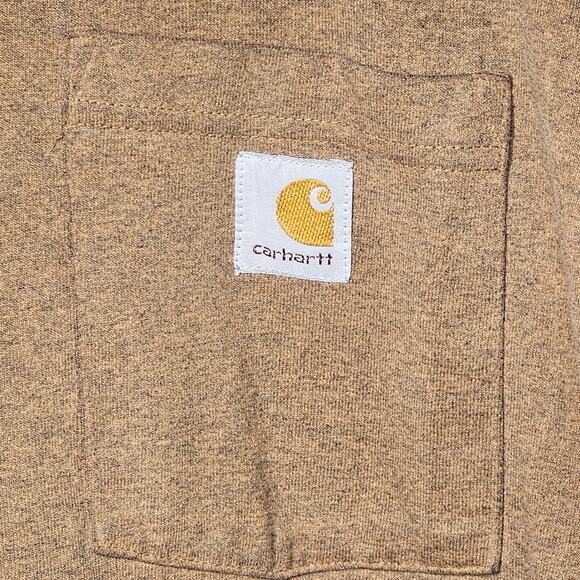 Carhartt Heavyweight Short-Sleeve Pocket Tee Oiled Walnut Heather 2XL - Picture 2 of 9